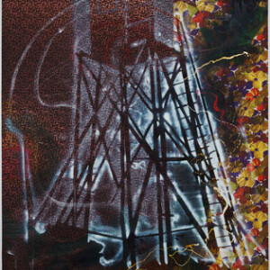 Sigmar Polke. Watchtower (Hochsitz). 1984. Synthetic polymer paints and dry pigment on fabric, 9' 10" x 7' 4 1/2" (300 x 224.8 cm). The Museum of Modern Art, New York. Fractional and promised gift of Jo Carole and Ronald S. Lauder. © 2013 Estate of Sigmar Polke/Artists Rights Society (ARS), New York/VG Bild-Kunst, Bonn