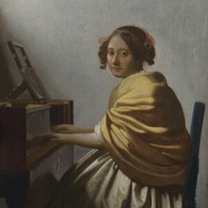Johannes Vermeer, Junge Frau am Virginal, ca. 1672–75. The Leiden Collection, New York.